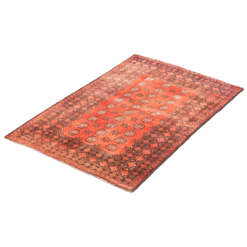 ECARPETGALLERY Hand-knotted Baluch Red Wool Rug - 3'5 x 4'11