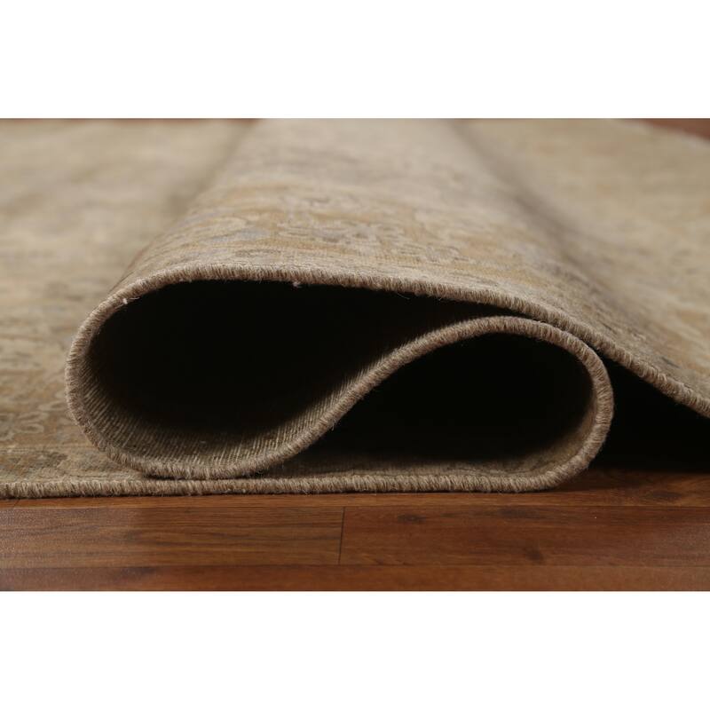Hand Knotted Oriental 100% Wool Carpet Traditional Floral Brown Najafabad Area Rug - 12' 11'' X 9' 6''