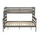 preview thumbnail 9 of 18, Twin XL Over Queen Bunk Bed, Detachable Design, Guardrails, Grey