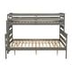 preview thumbnail 21 of 22, Twin XL over Queen Size Solid Wood Bunk Bed with Ladder and Fence for Kids