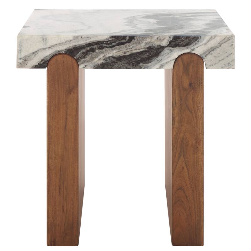 SAFAVIEH Couture Ellebeth Marble Top Accent Table - 20"W x 20"D x 20"H