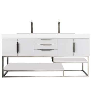 James Martin Vanities 983-V72D-BN-GW Columbia 72" Free Standing Double