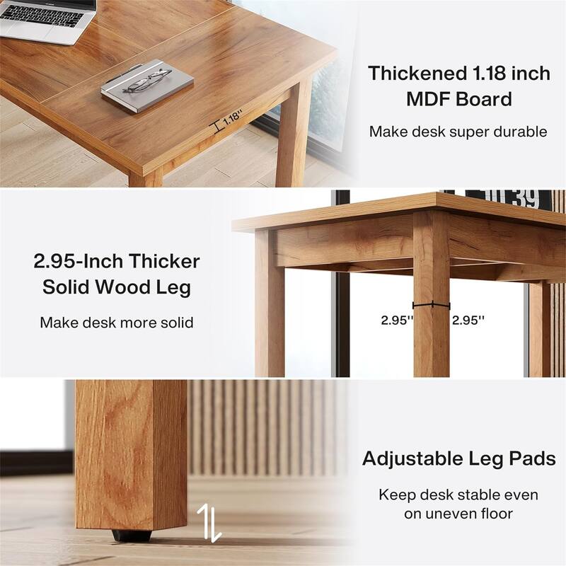 70" Natural Farmhouse Office Desk