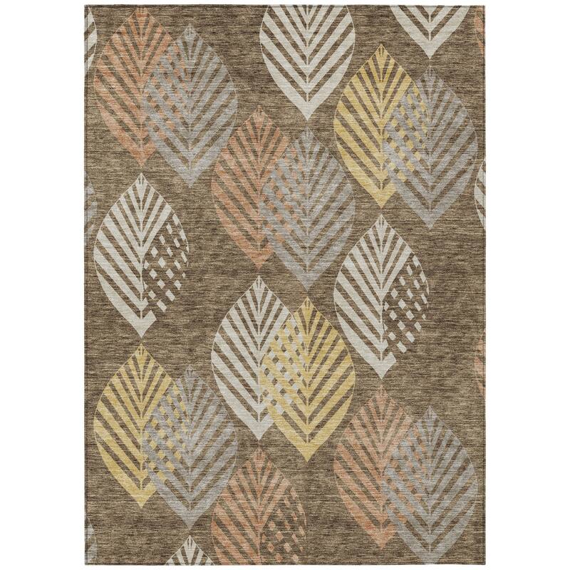 HomeRoots Floral Transitional Rectangle Outdoor Rug
