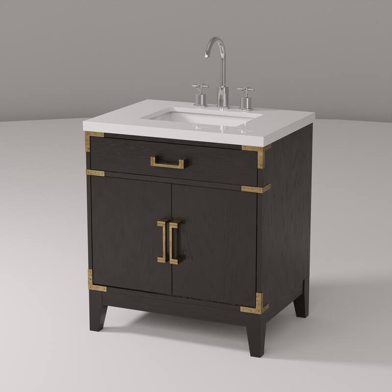 Laurel Bath Vanity Cultured Marble Top, Sink and Faucet
