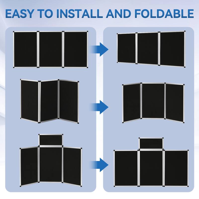 Foldable 3+1 Bulletin Board, Aluminum Foldable Display Board