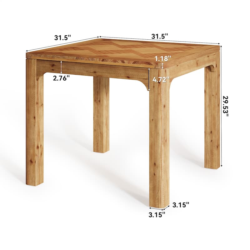 Solid Wood Dining Table Square Kitchen Table for Dining Room