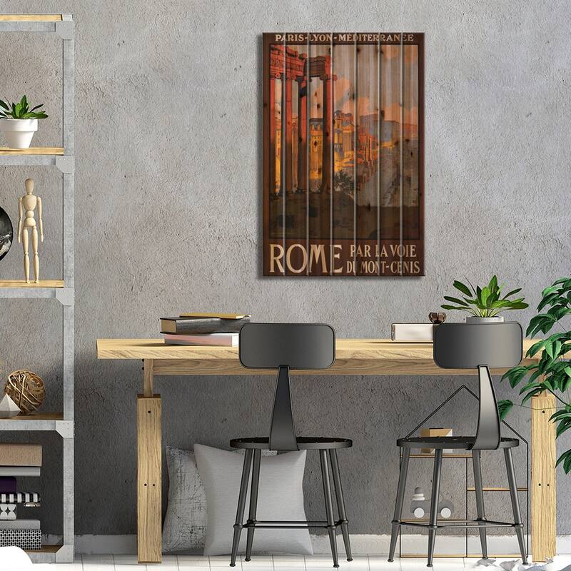 Rome Travel Poster Print On Wood by Studio W - Multi-Color