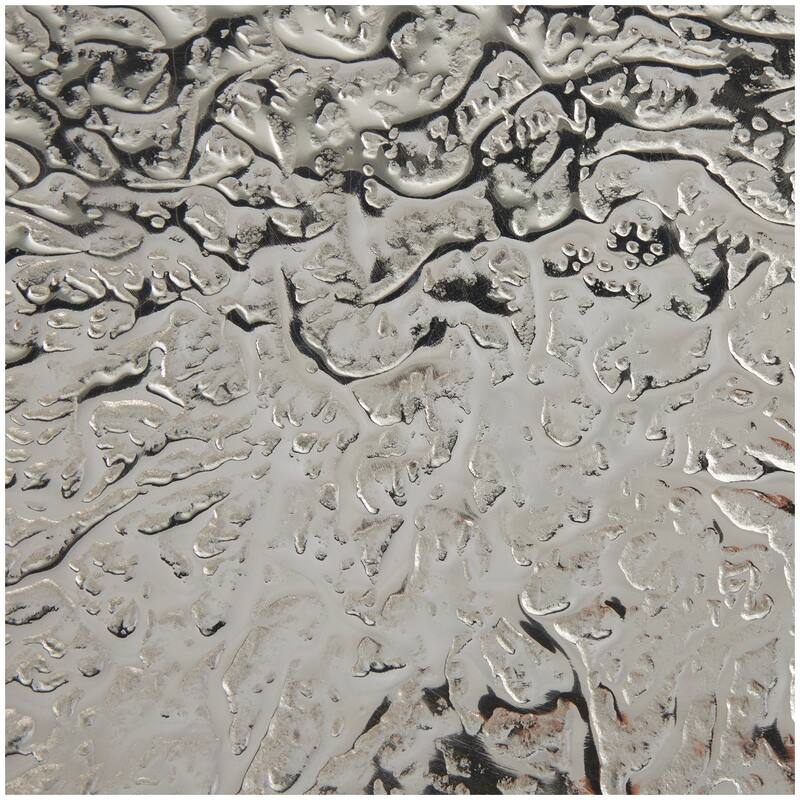 Silver, Gold or Gray Aluminum Metal Slim Textured Geometric Accent Table