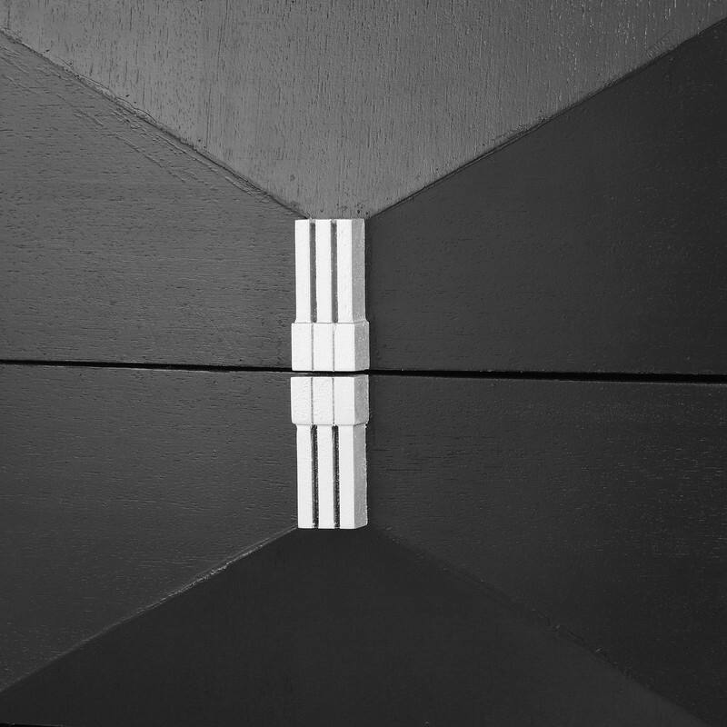 Mid-Century Modern Nightstand with 2 Drawers - Wide Wood End Table with Diamond Design and Heavy-Duty Base