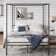 preview thumbnail 2 of 10, Priage by ZINUS Black Metal Canopy Platform Bed Frame