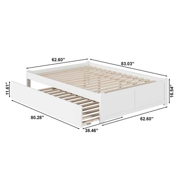 dimension image slide 10 of 11, Concord Bed with Footboard and Twin Extra Long Trundle