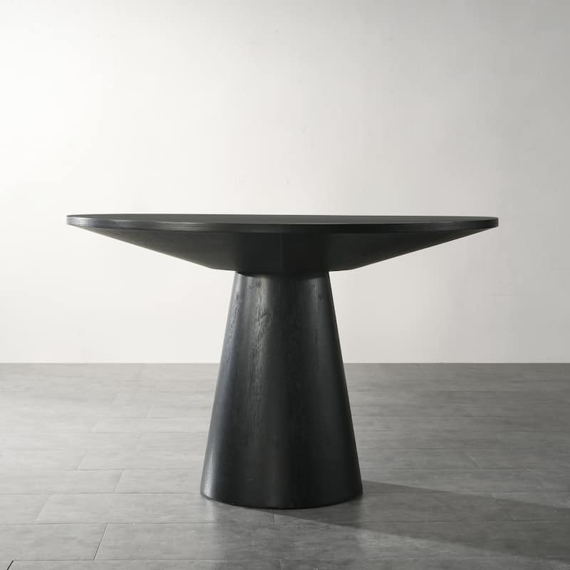 Roundhill Furniture Rocco Contemporary Dining Set, Round Pedestal Table with 4 Chairs