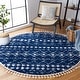 preview thumbnail 53 of 117, SAFAVIEH Berber Fringe Shag Leatha Trellis Rug 6'7" Round - Navy/Ivory - Round