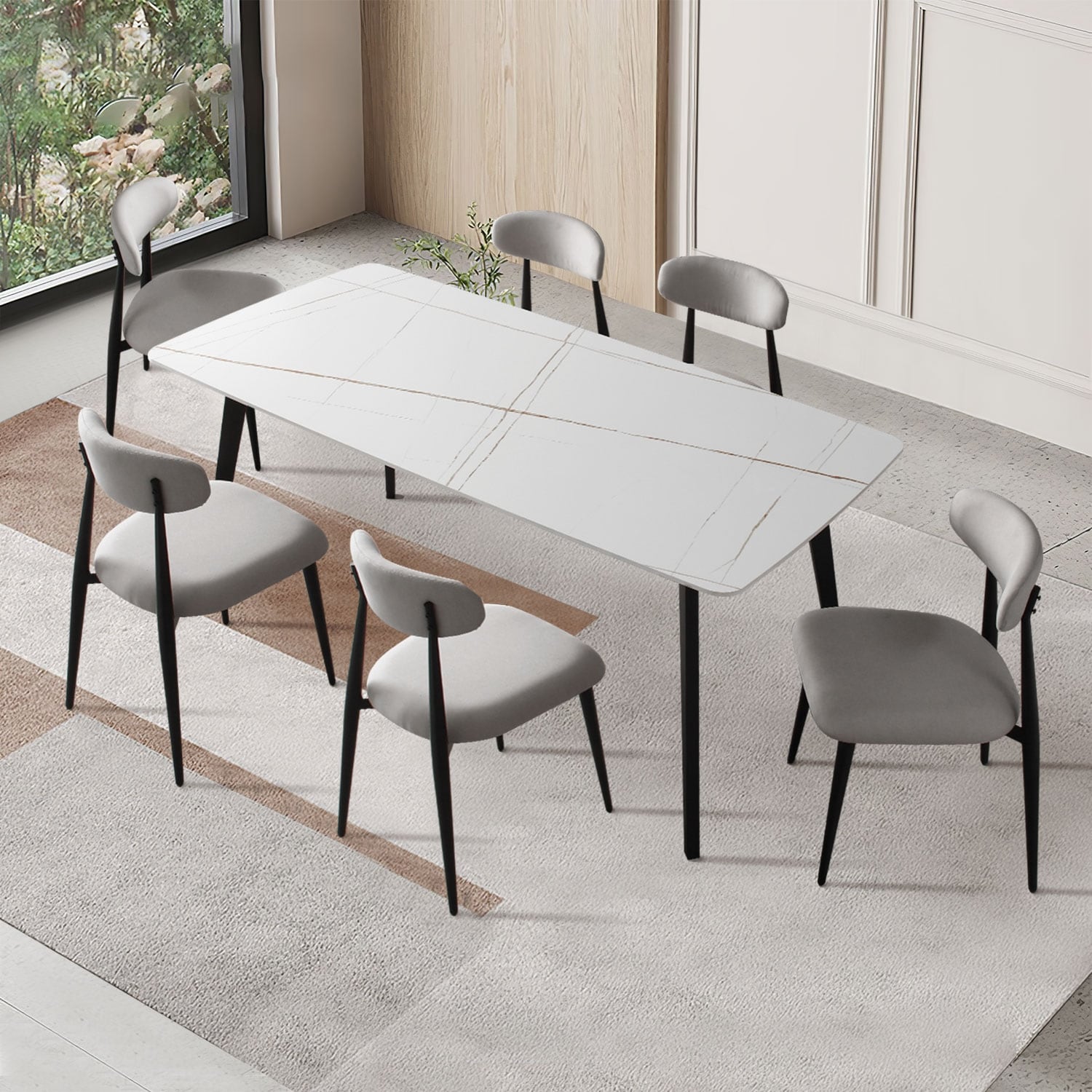 Modern dining best sale bench with backrest