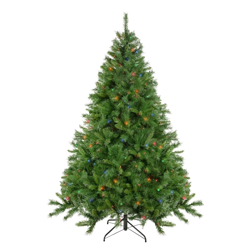 7.5' Pre-Lit Chatham Pine Artificial Christmas Tree Multi-Color Lights