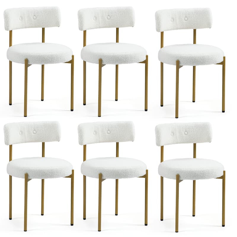 AVAWING Dining Chairs Mid-Century Modern Kitchen Chairs Set of 6 - Off White