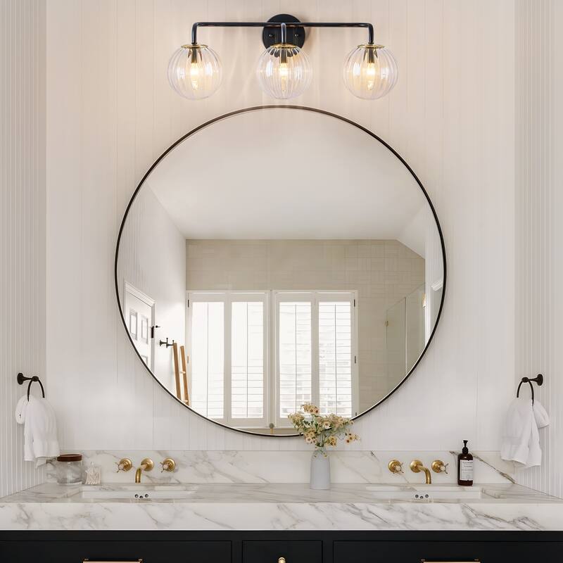 Starsky 3-Lights Modern Dimmable Glass Bathroom Vanity Light