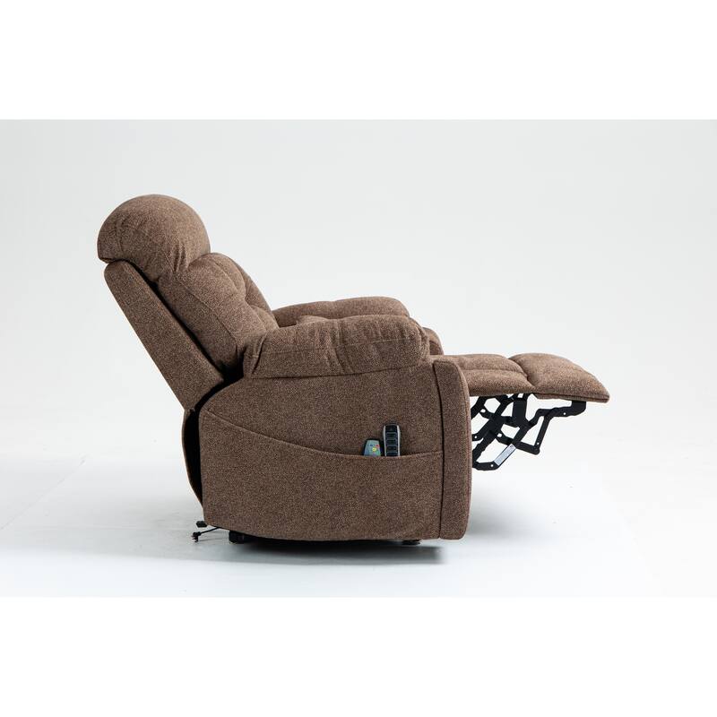 Power Lift Recliner Chair with Heat & Massage, Ergonomic Single Sofa Chair, Electric Recliner Chair with 2 Cup Holders