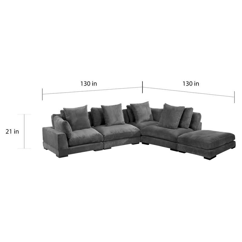 Aurelle Home Modern Timothy Modular Sectional -Large L