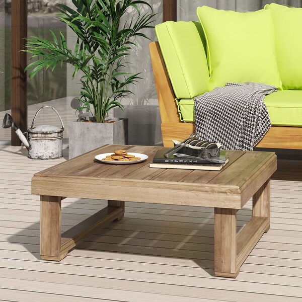 Wood Coffee Table, Square Low Table, Outdoor Simple Tea Table