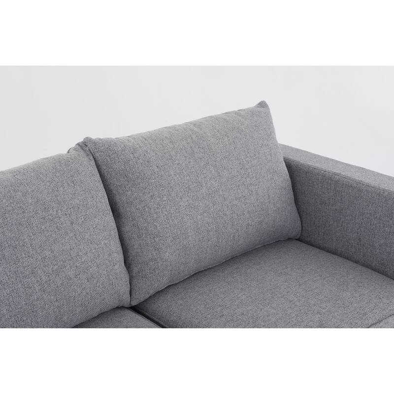 110.3" Burlap Modular U-Shaped 6-Seater Sectional Sofa with Reversible Chaise, Built-in Storage and Convertible Design