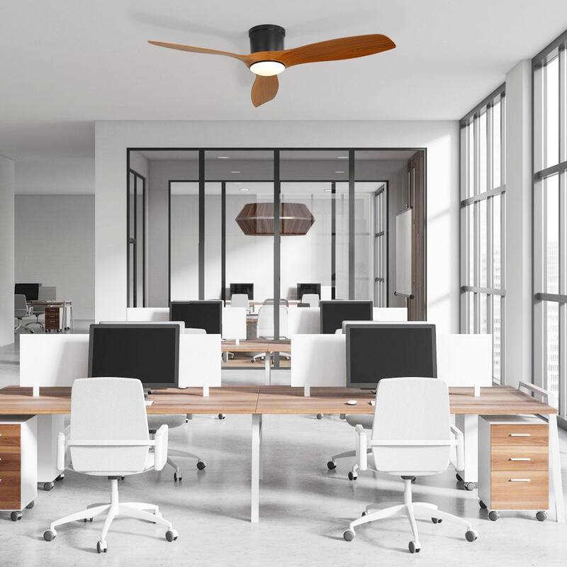52in Smart Low Profile Ceiling Fans with Lights Remote Quiet DC Motor Control with WIFI Alexa App - 52