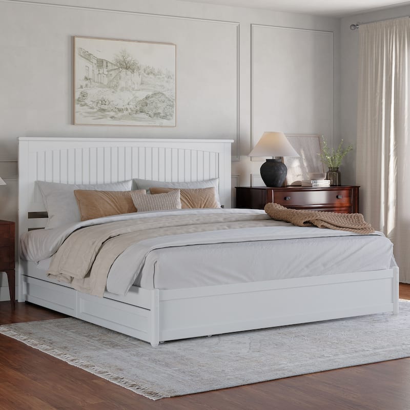 Malta Platform Bed with Panel Footboard and Storage Drawers