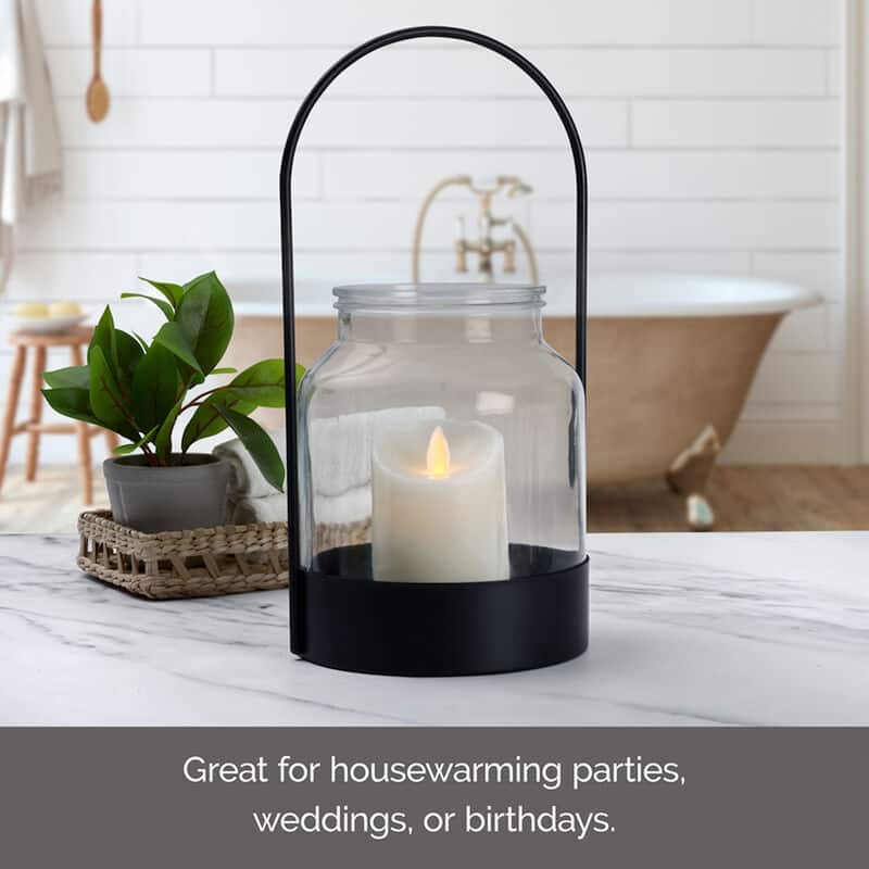 Elements Glass Vase in a Metal Holder, 17 Inch