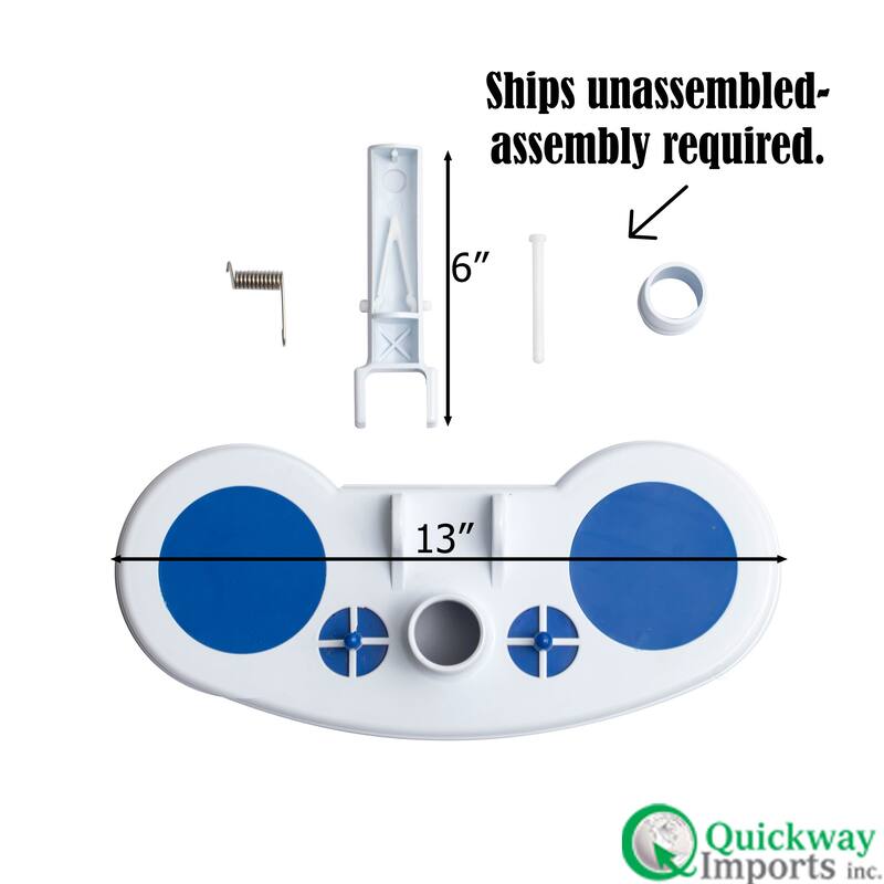 Quickway Imports Manual Weighted Swimming Pool Surface Cleaner Vacuum Head with Dual Air-Relief Valves, Swivel Hose Connector