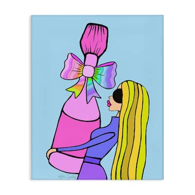 Stupell Bold Fashionista with Wine Bottle Canvas Wall Art Design By Katie Conley