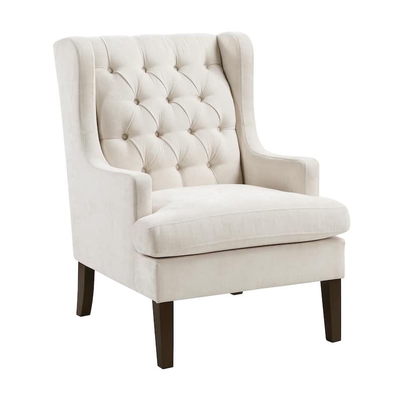 Haven 29" Textured Accent Chair - Button-tufted Chair Back - Beige
