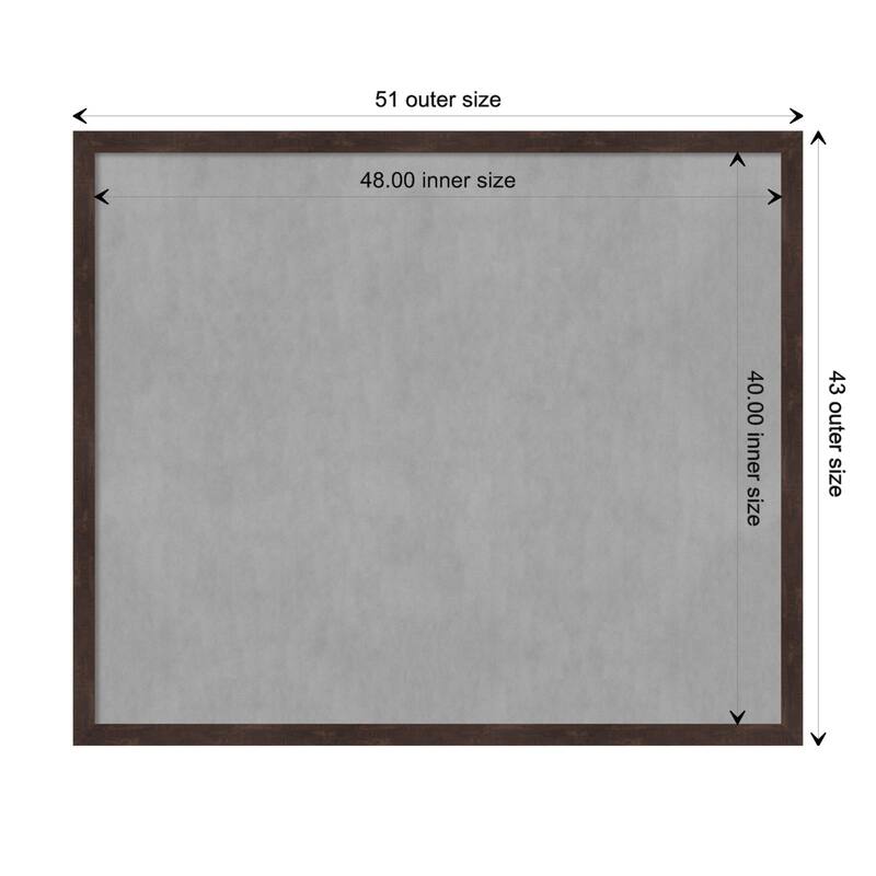 Amanti Art Fresco Dark Walnut Framed Magnetic Board - Board Size 48x40