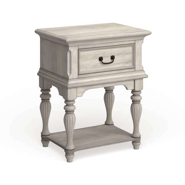 Bayside Antique White 1 Drawer Nightstand On Sale Overstock 17433113