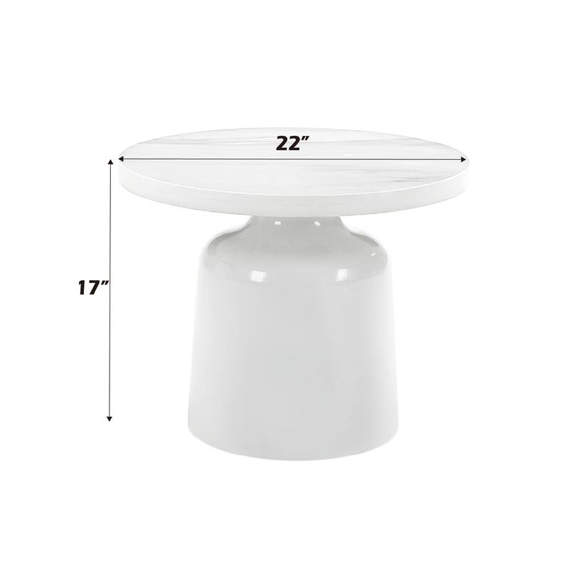 Zaid Engineering Marble & High Gloss Finish End Table