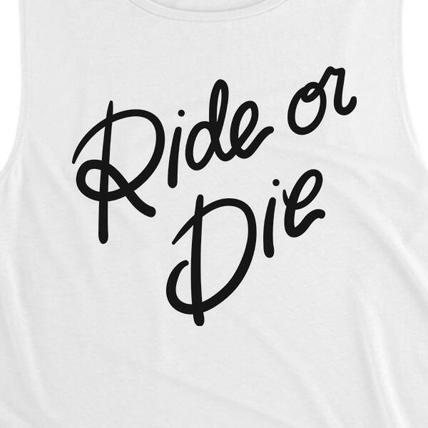 Shop 365 Printing Ride Or Die Womens White Cute Graphic Crop Tank