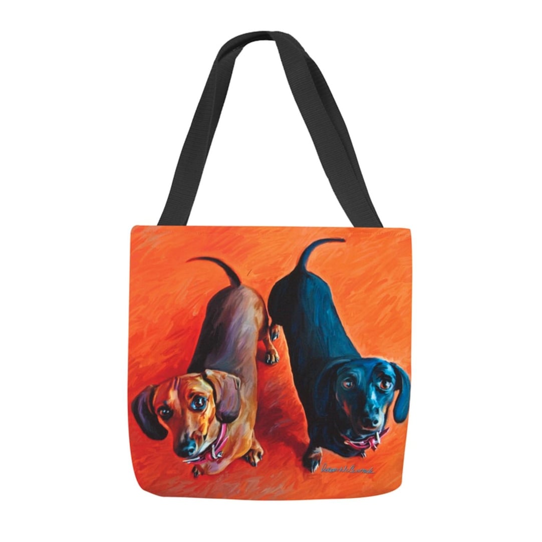 Shop 18 Robert Mcclintock Double Dachies Dachshund Painting Tote