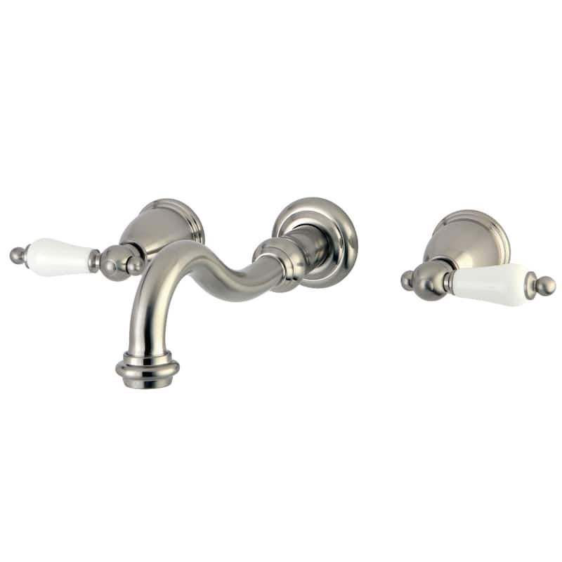 Vintage Two-Handle 3-Hole Wall Mount Bathroom Faucet - Brushed Nickel