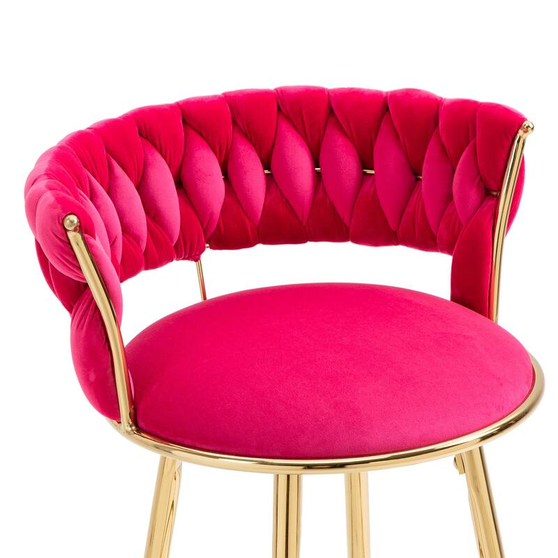 Vintage Bar Stools Set of 2, Counter Height Bar Chairs with Footrest