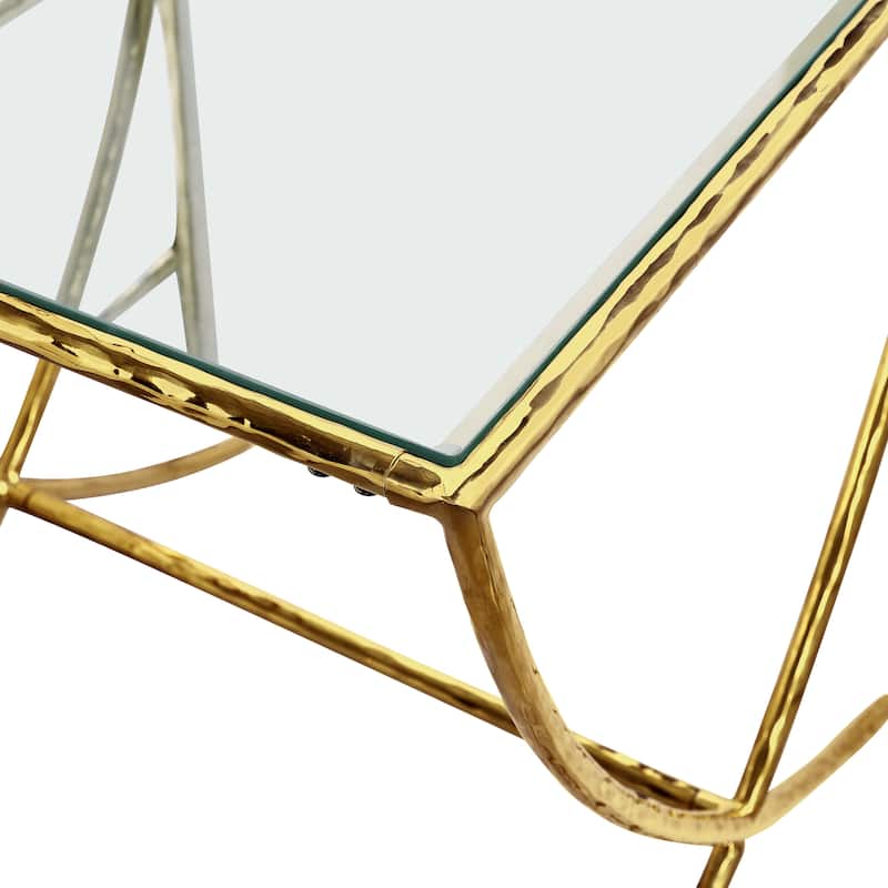 Furniture of America Zayen Modern Hammered Metal Accent Side Table