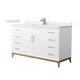 Option White / White Quartz Top / Satin Bronze Hardware