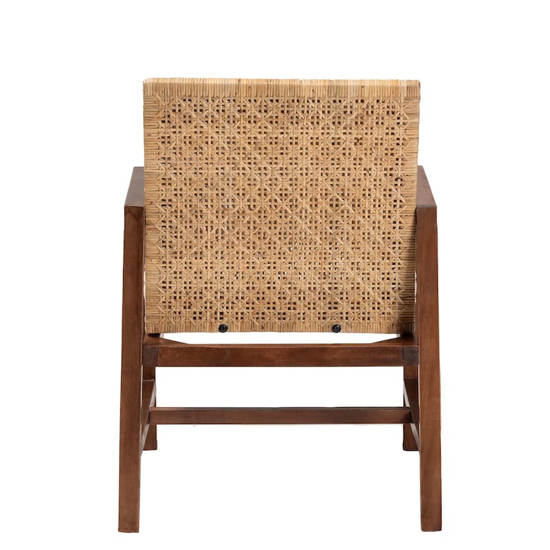 Lovina Bohemian Light Honey Rattan and Acacia Wood Arm Chair