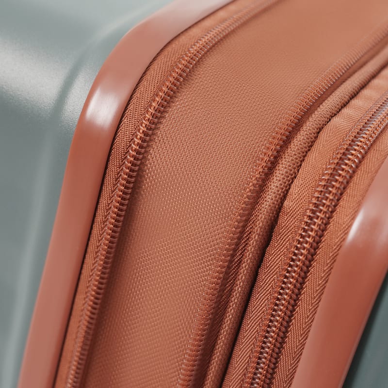 Luggage Sets 5 Piece with Front Opening, Hardside Expandable Carry on Suitcase with Spinner Wheels TSA Lock USB Port Cup Holder