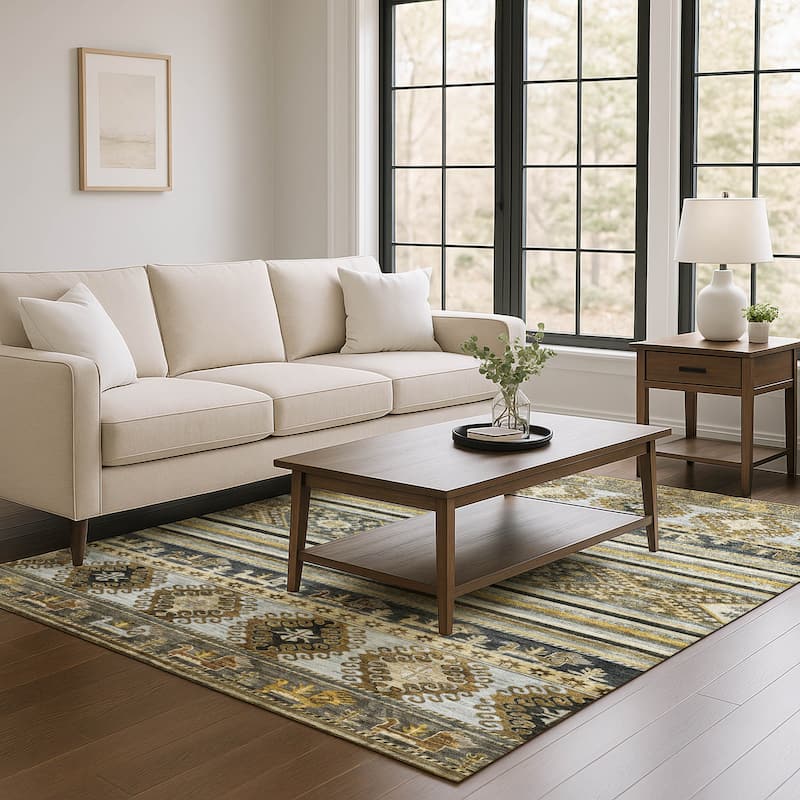 Premium Washable Super Soft Boho Global Mayfield Rug - Chocolate - 8' x 10'