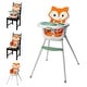preview thumbnail 1 of 18, 4-in-1 Convertible High Chair, Fox-Theme, Space-Saving Design, Booster and Toddler Chair for Infants & Toddlers 3M-36M Orange