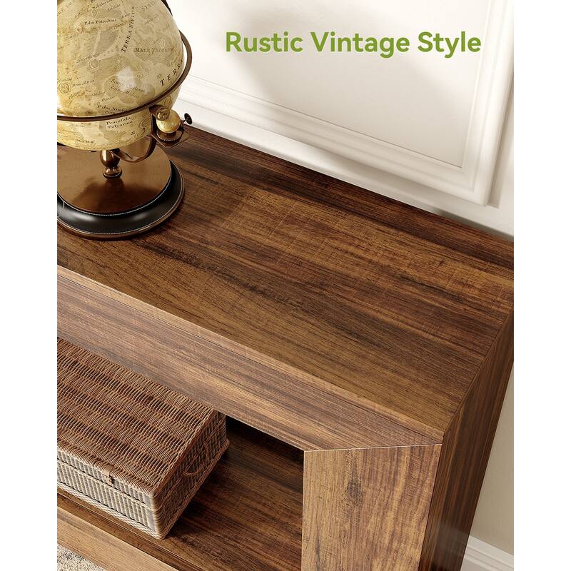 47 Inches Farmhouse Wooden Console Table with Storage
