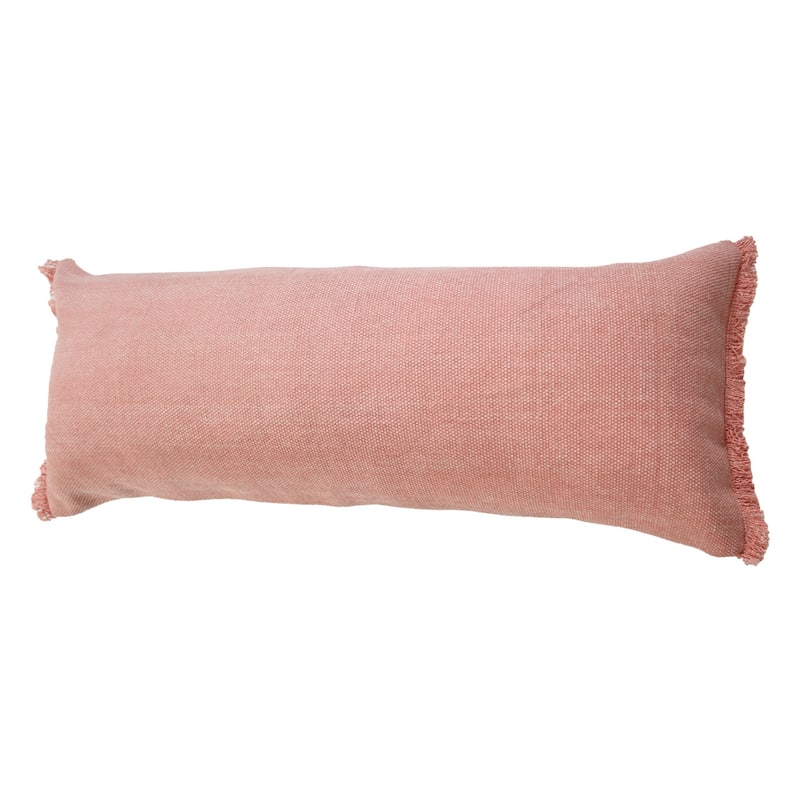 HomeRoots 14" X 36" Rose Pink 100% Cotton Zippered Pillow