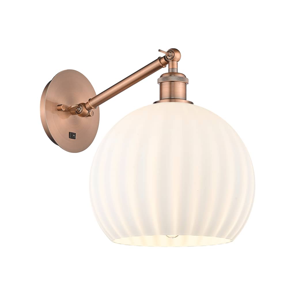 Innovations Lighting Endless Possibilities Ballston - White Venetian - 1 Light 10" Adjustable Sconce - Arm Adjusts Up and Down
