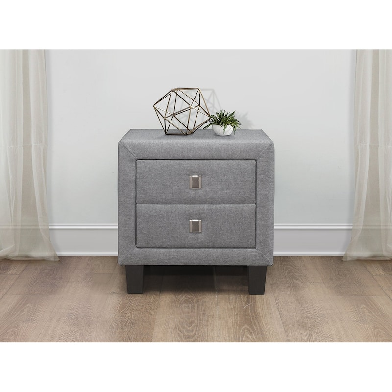 Queen fabric bed Or night stand