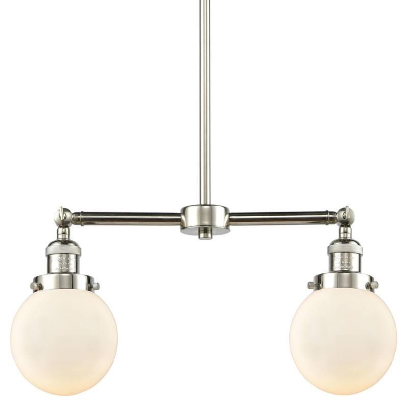 Innovations Lighting Beacon 2 Light 23" Wide Linear Chandelier - Polished Nickel / Gloss White